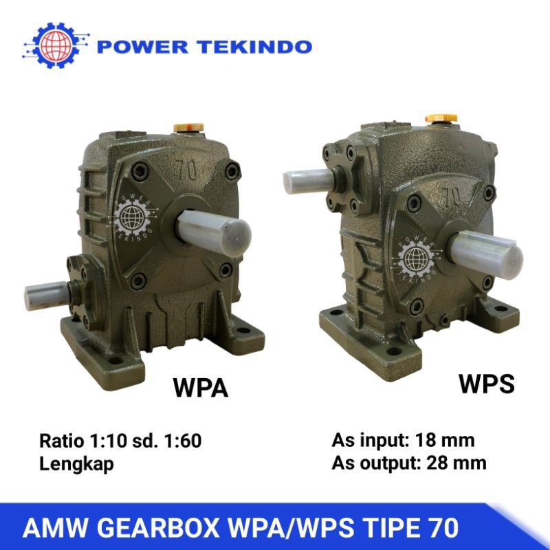 Jual AMW Gearbox WPS 70 / WPA 70 Ratio 10-60 Lengkap Girbox Worm Gear ...