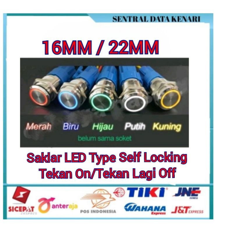 Jual Saklar On Off LED stainless push button Switch Waterproff 16 Mm 22 ...