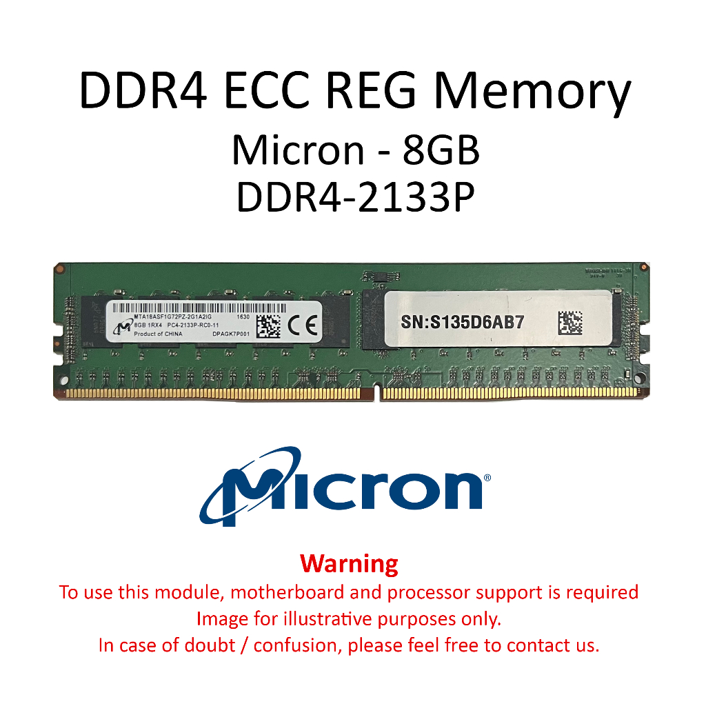 Micron Server Memory RAM DDR4 ECC REG RDIMM 2133P 2400T 2666V 8GB 16GB 32GB