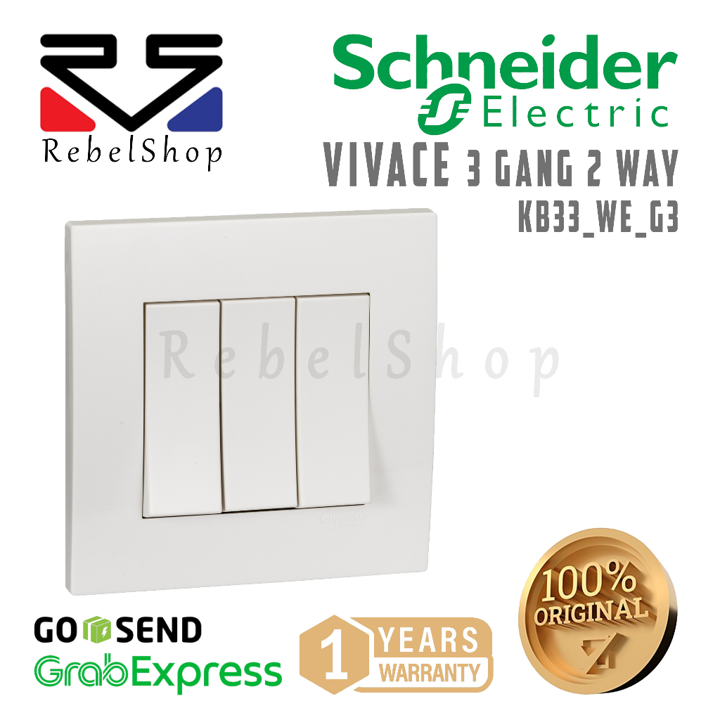 Jual Schneider Saklar Lampu Vivace 3 Gang 2 Way Triple 16AX - KB33_WE ...
