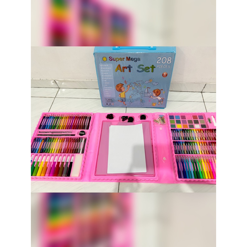 Jual SUPER MEGA ART SET CRAYON 208 Pcs/KRAYON MEWARNA ALAT MENGGAMBAR ...