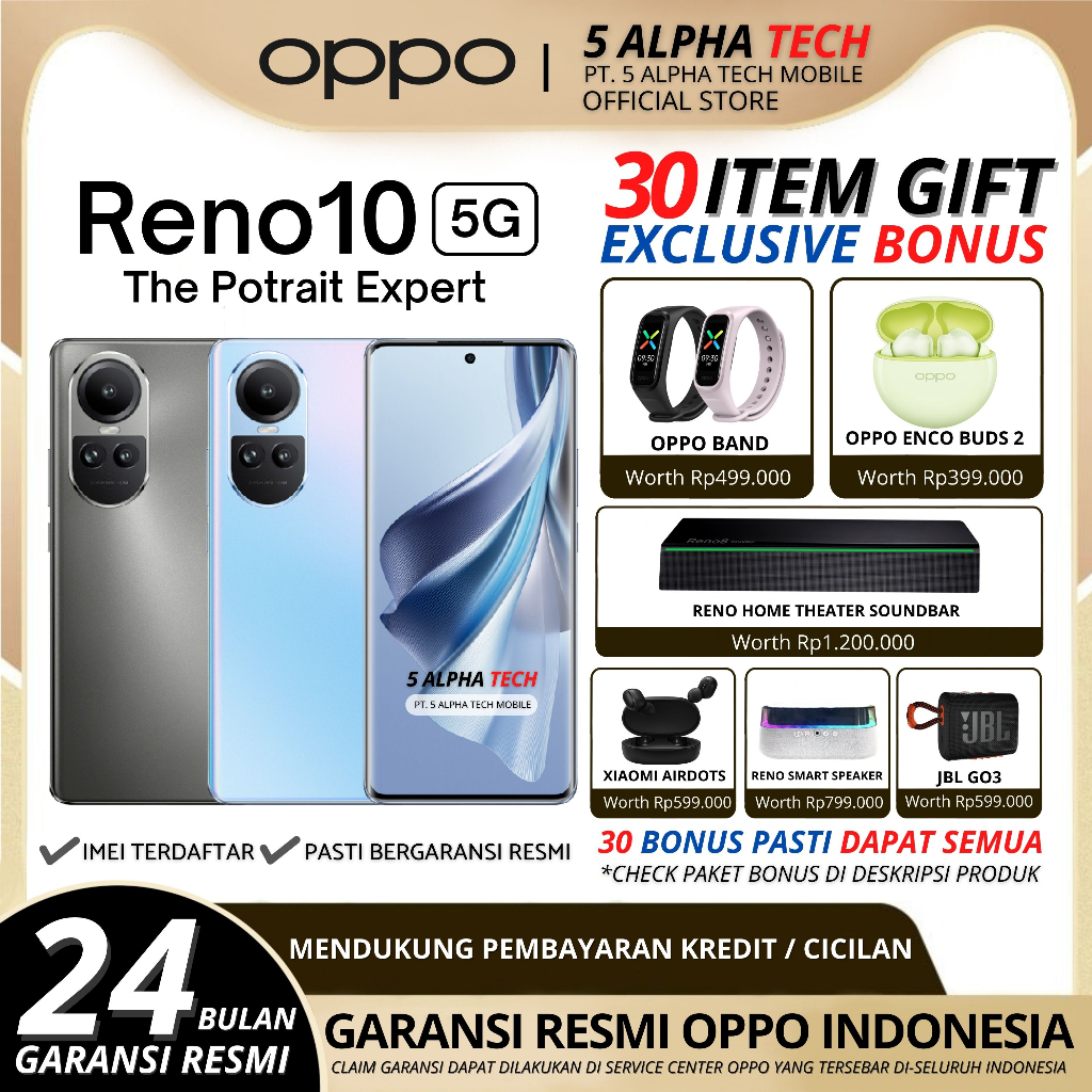 Jual OPPO Reno 10 5G NFC 8/256GB ( +8GB Extended RAM ) Garansi Resmi ...