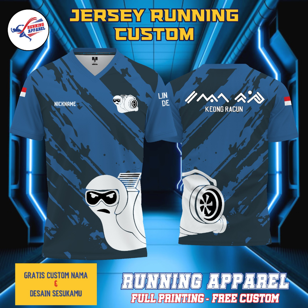 Jual Baju Jersey RUNNING CUSTOM Keong Terbaru 2023, Jersey Olahraga