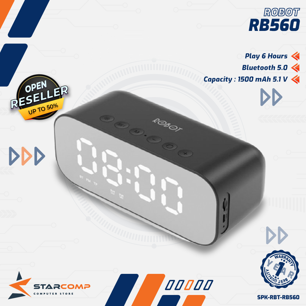 Jual Speaker Robot RB560 Bluetooth Portable Alarm Clock LED | Shopee ...