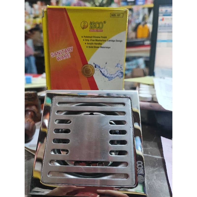 Jual FLOOR Drain / Sargot / Saringan Kamar Mandi Kuningan ISCO tebal ...