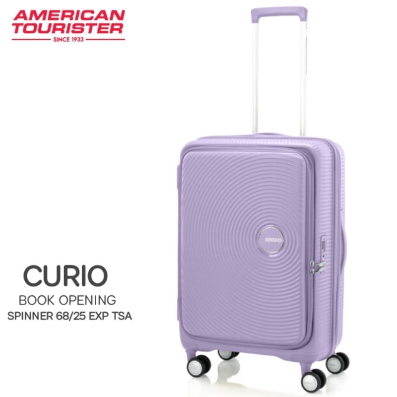 KOPER AMERICAN TOURISTER CURIO BOOK OPEN SPINNER MEDIUM 68/25 inch EXP TSA