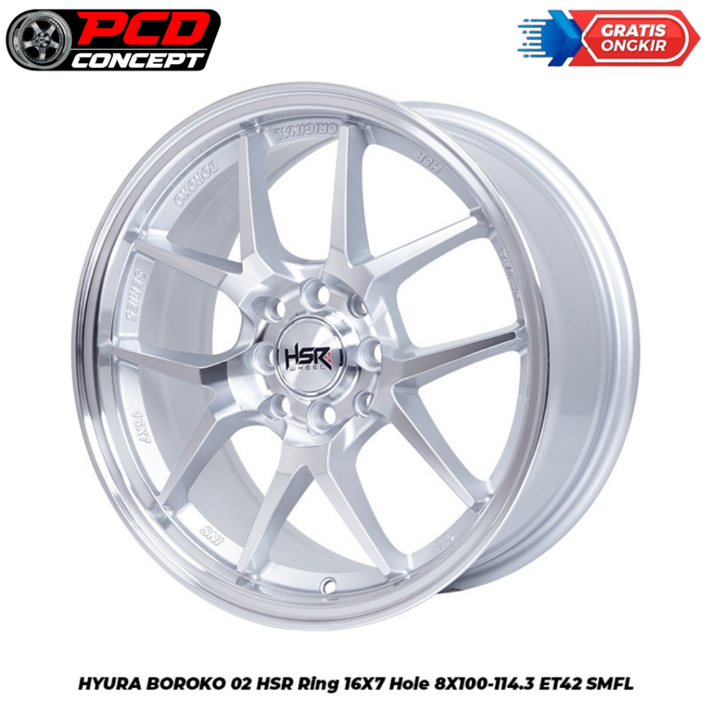 Jual VELG HSR HYURA BOROKO 02 R16X7 H8X100-114,3 ET42 SMFL VELG RACING ...