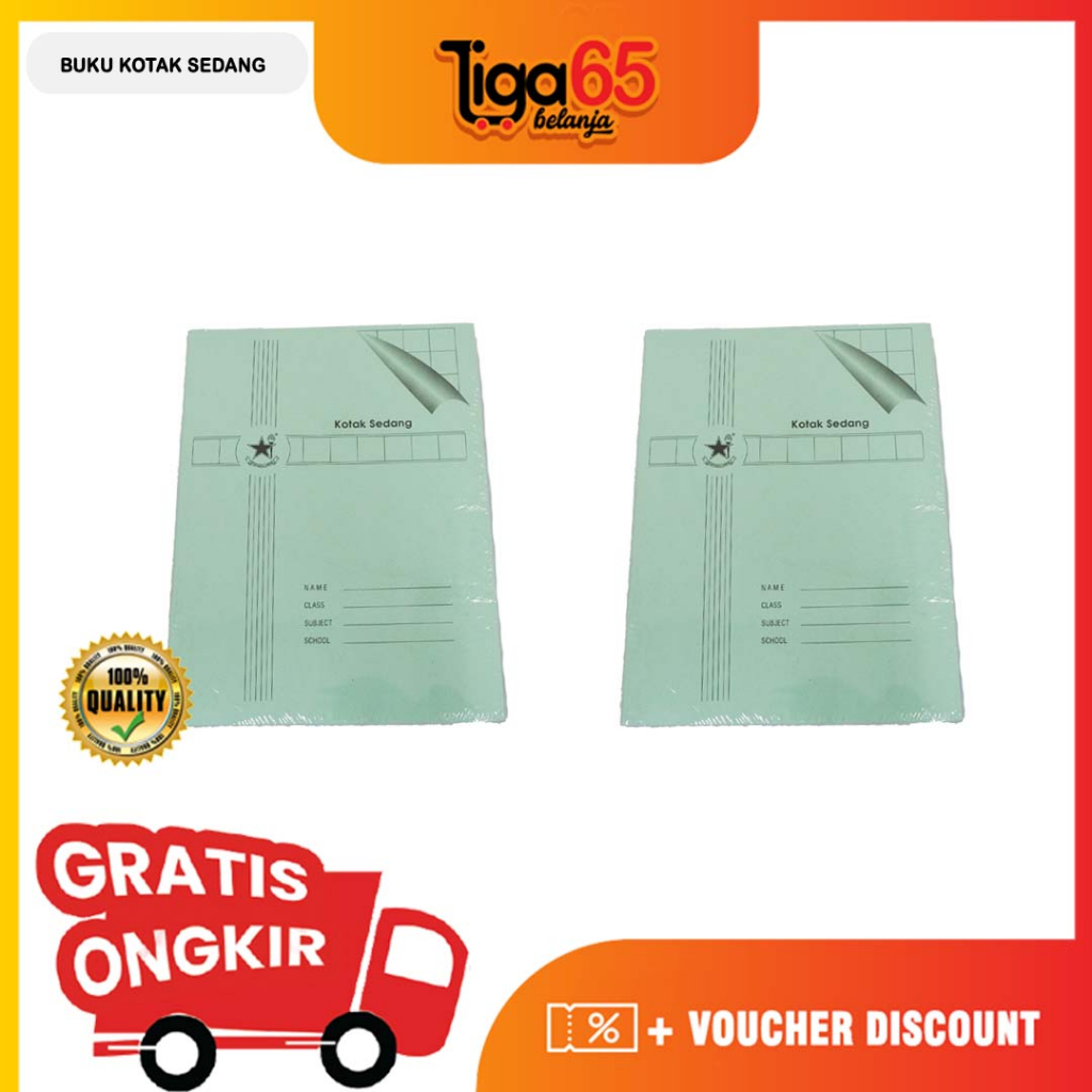 Jual 365 Buku tulis 38 lembar bo kotak sedang ukuran kwarto (buku biasa