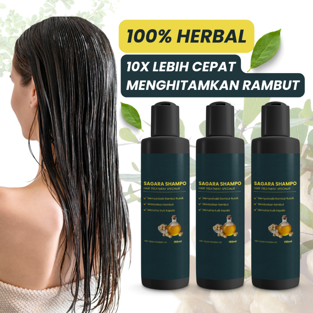 Jual Sampo Penghitam Rambut Shampo Penghilang Uban Anti Ketombe Ekstra Minyak Kemiri Penumbuh 