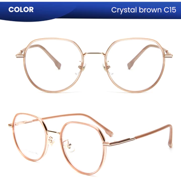 IOOI Eyewear Kacamata Segi Lima Metal PC Lensa Anti Radiasi Bluecromic Photocromic Pria Wanita