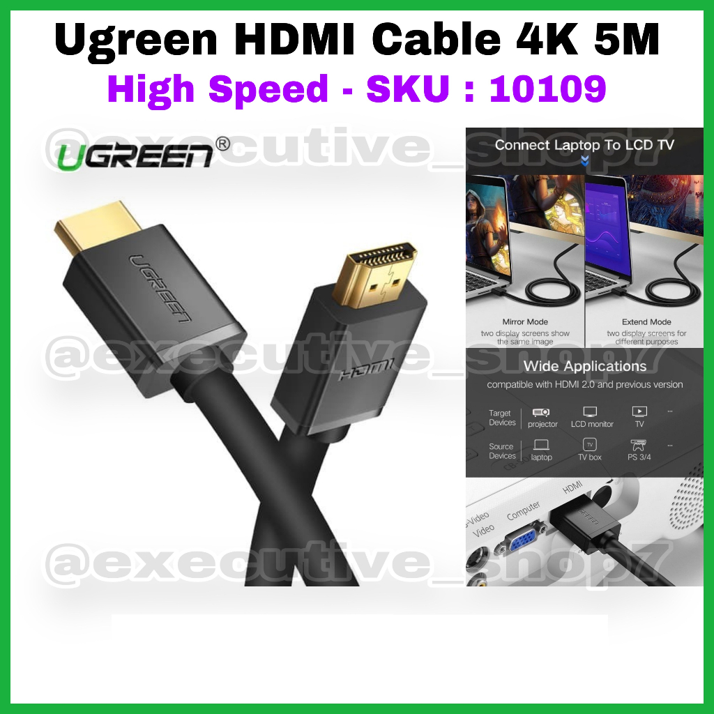 Jual Ugreen Hdmi Cable 4k 5m High Speed Sku 10109 Garansi Resmi 1 Tahun Shopee Indonesia 9498