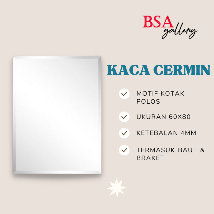 Jual Kaca Cermin Kotak X Cermin Kamar Mandi Minimalis Kotal Polos