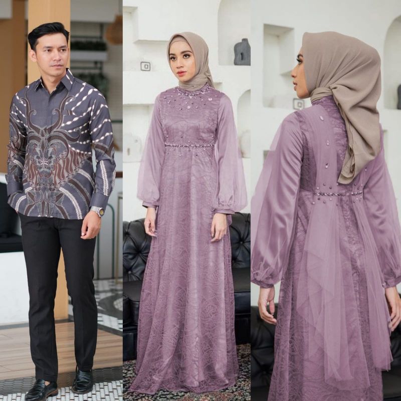 Jual Couple Kebaya Modern Baju Wisuda Tunangan Lamaran Terbaru Baju Batik Brokat Couple Nadine