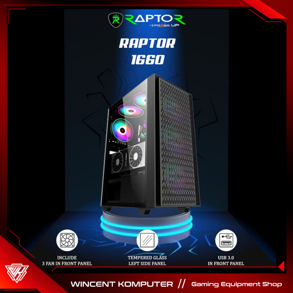 Jual CASING POWER UP RAPTOR 1660 INCLUDE 3 FAN | Shopee Indonesia