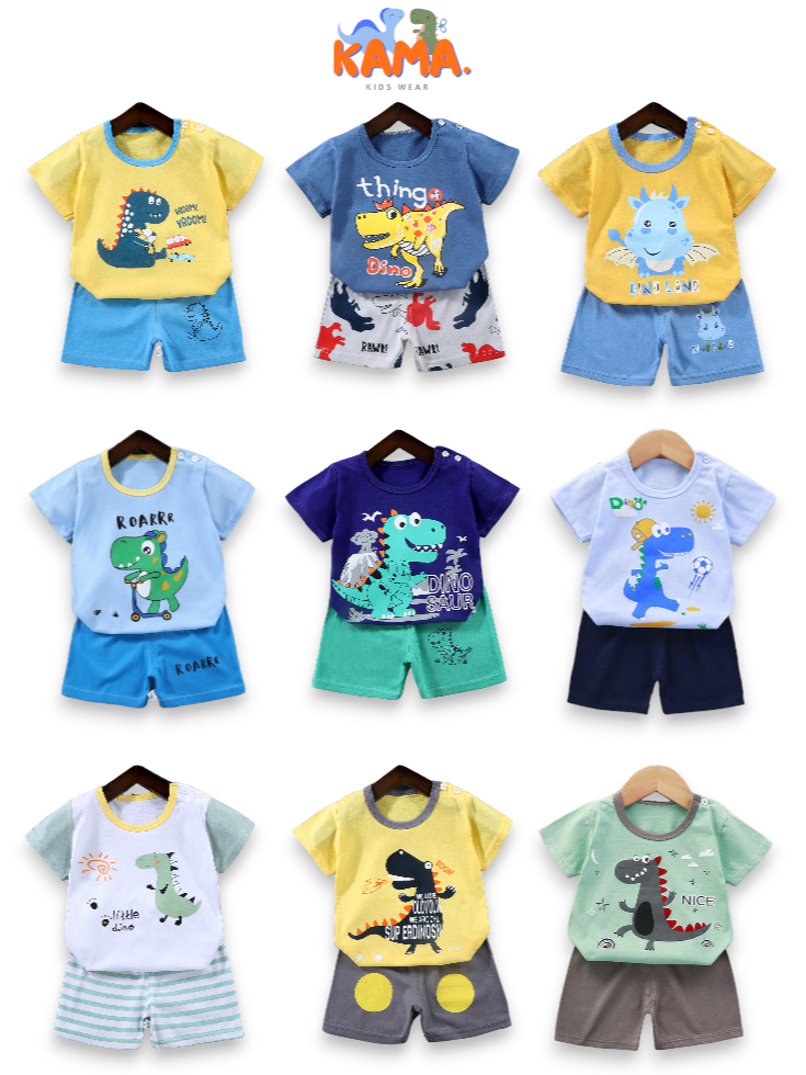 Little M Fullprint Dino Pakaian Setelan Bayi