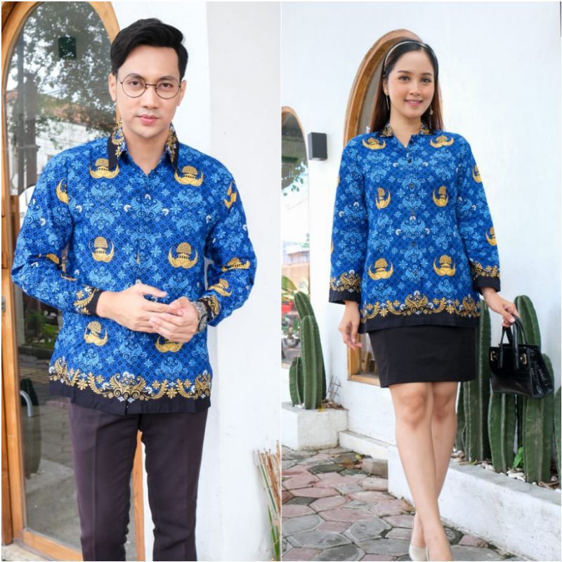 Jual KORPRI Batik KORPRI PGRI Terbaru 2024 KERAH HITAM SERAGAM KORPRI ...