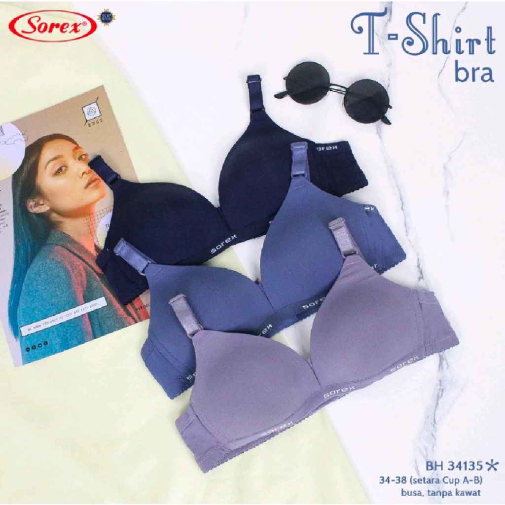 Jual Sorex T-shirt Bra Busa Tanpa Kawat Kait 3 Setara Cup B BH Harian ...