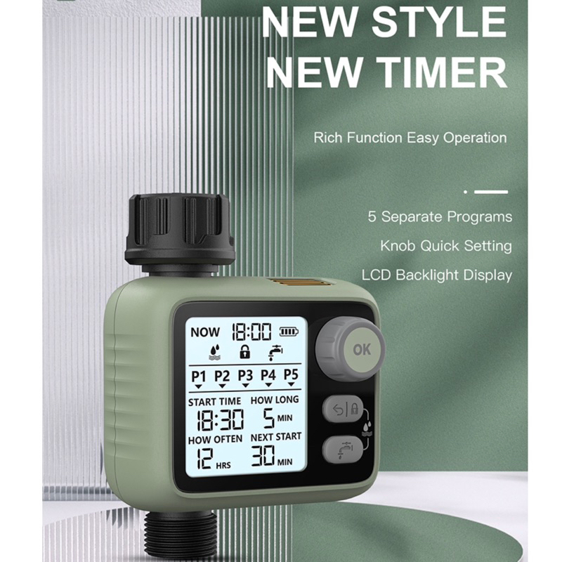 Jual HCT372 Water Digital Garden Timer 6 Program Backlight LCD