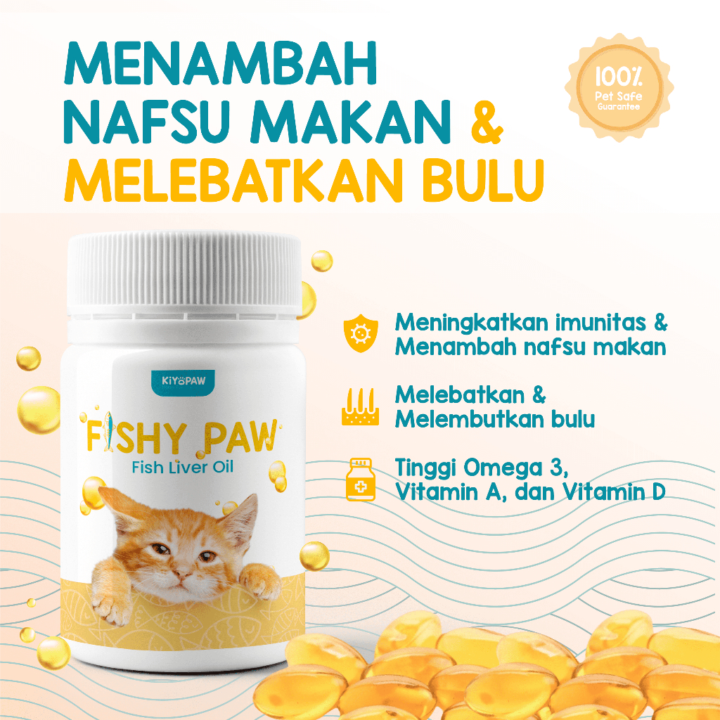 Jual FISHY PAW Fish Oil Vitamin Kucing vitamin kucing gemuk dan bulu