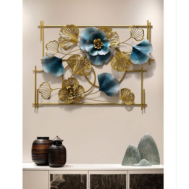 Jual Hiasan dinding besi motif daun gold / Walldecor Modern aesthetic