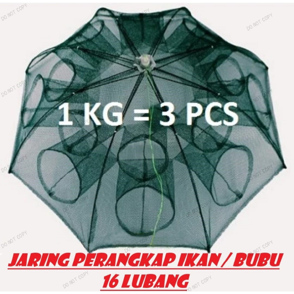 Jual Perangkap Ikan Jaring Ikan Bubu Payung Ikan Hexagonal 16 8 12