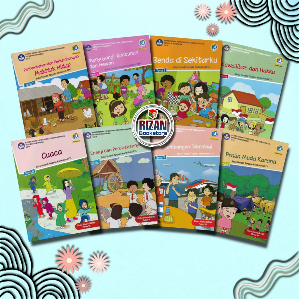 Jual Buku Tematik SD Kelas 3 Tema 1-8 Edisi Revisi Tahun 2018 | Shopee ...