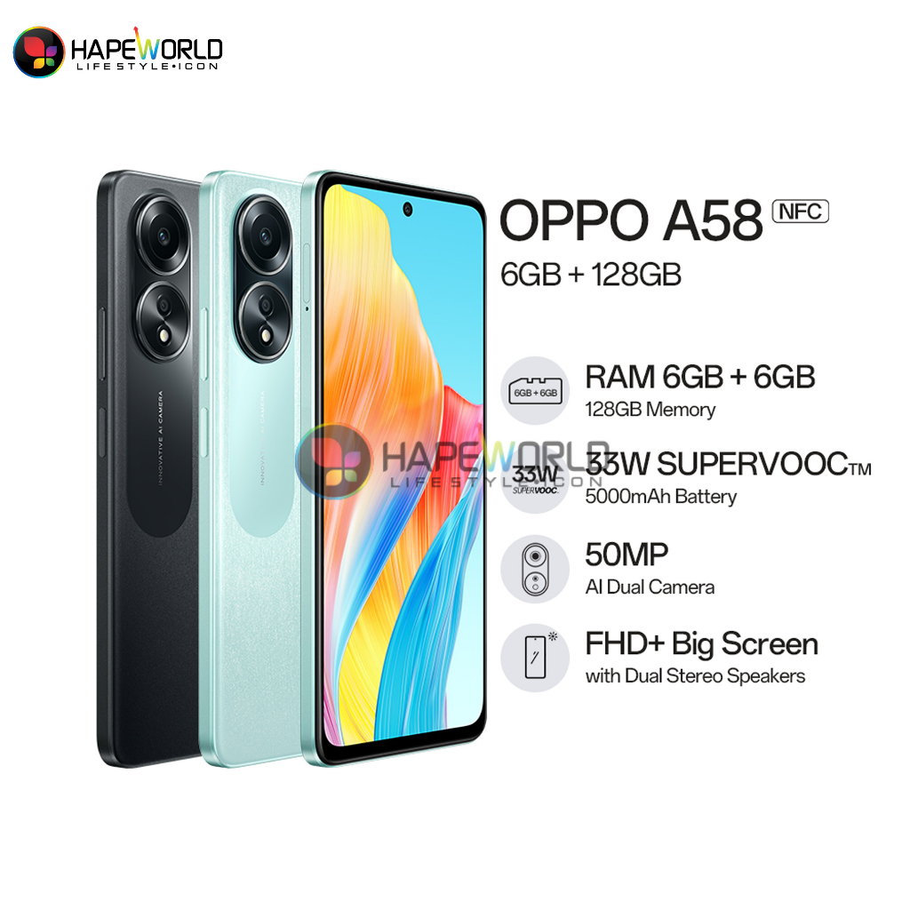 Jual OPPO A58 ROM 128GB - GARANSI RESMI | Shopee Indonesia