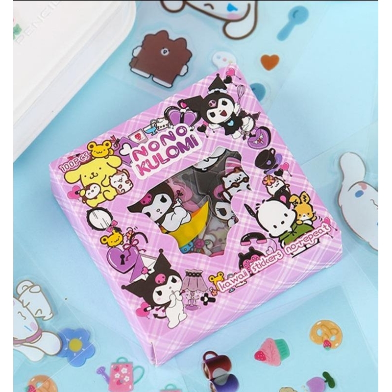 Jual STICKER MOMO KARTUN AESTHETIC WATERPROOF 1 BOX ISI 100 PCS ...