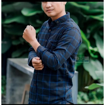 Kemeja Flanel Kotak Biru Hitam