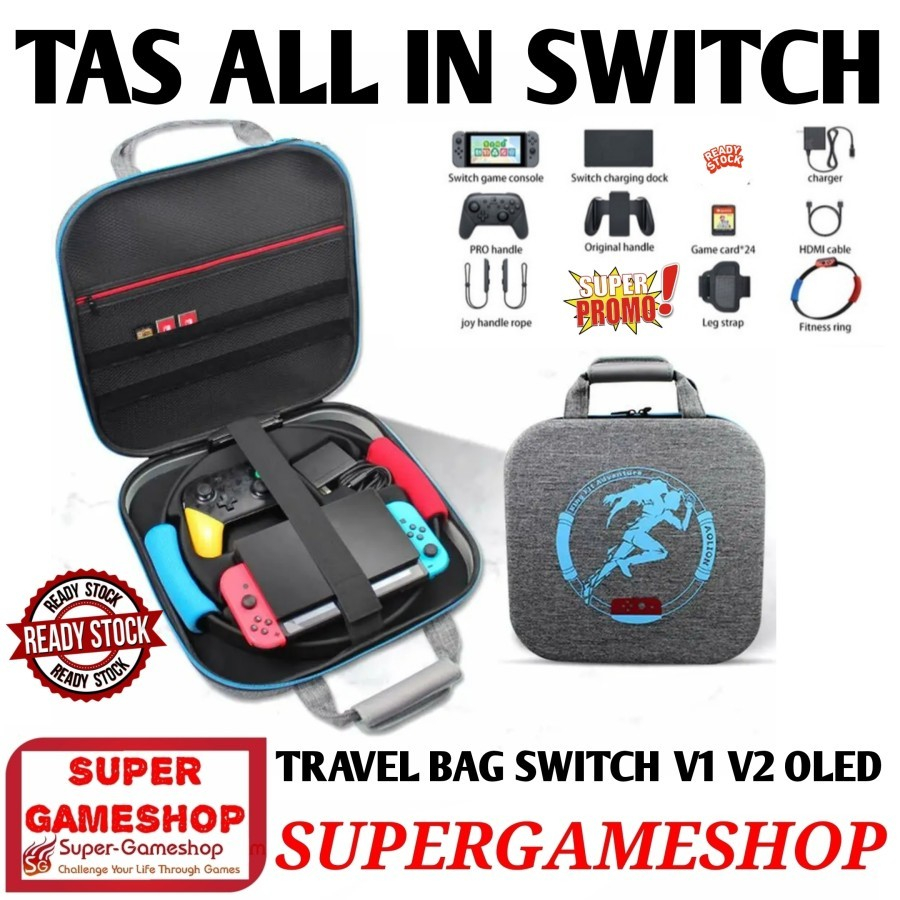 Jual Travel Bag Nintendo Switch Tas Storage Pouch For Switch V1 V2 OLED ...