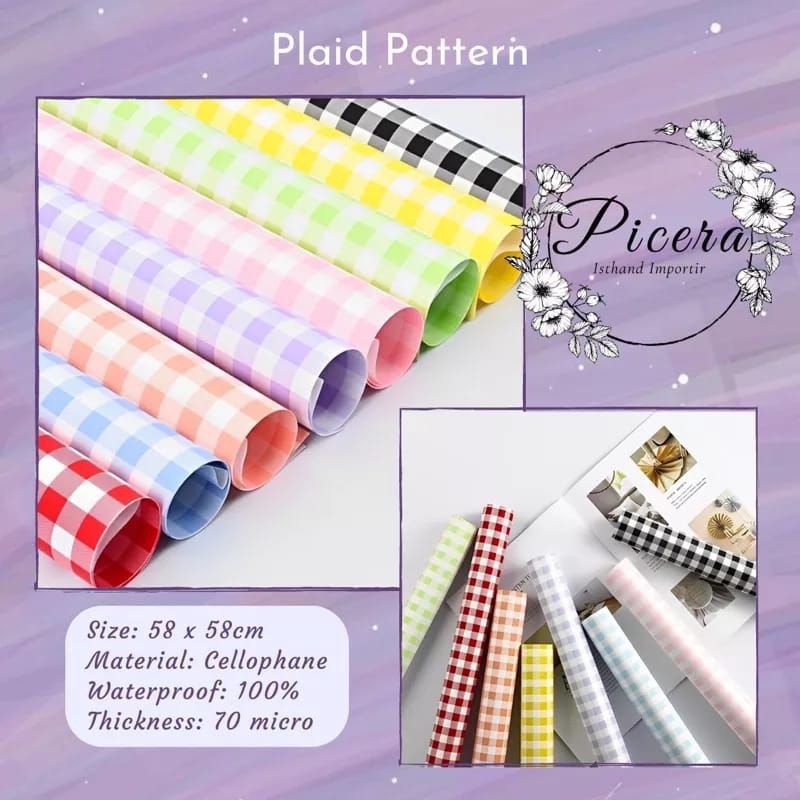 Jual Kertas Buket Cellophane Bicolour Checker board kotak Shopee