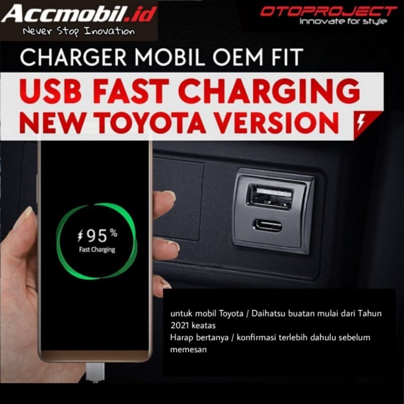Jual usb fast charging by otoproject charge hp universal toyota all new ...