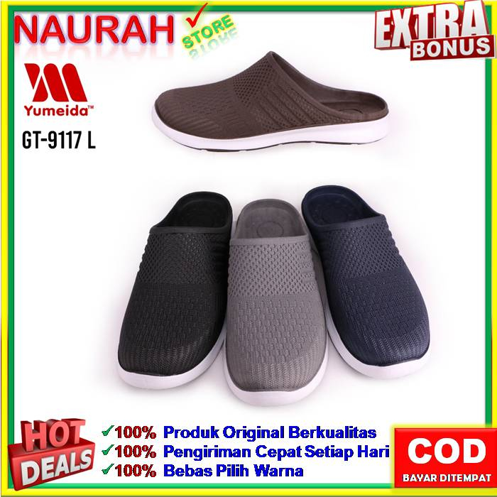 Jual Sepatu Sendal Slop Pria Yumeida Gt L Sepatu Sandal Slip On Pria Nyaman Empuk Anti Slip