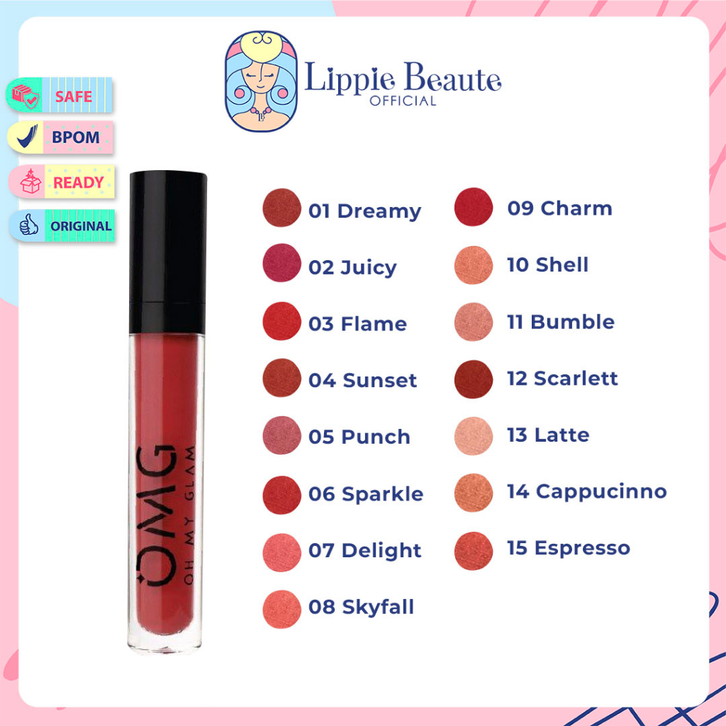 Jual OMG - Oh My Glam Matte Kiss Lip Cream | Shopee Indonesia