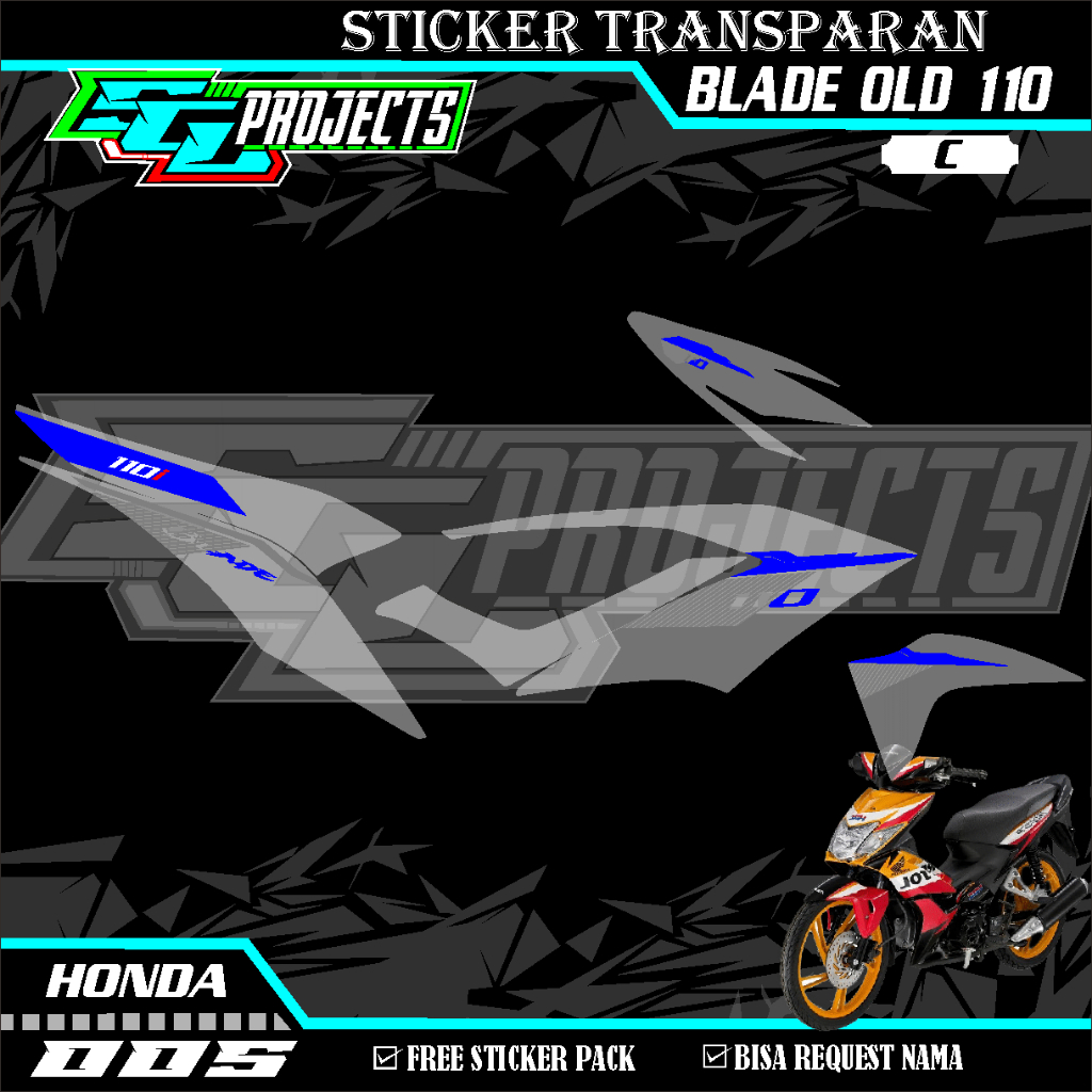 Jual Stiker Striping BLADE 110 KARBU - Sticker Motor HONDA Blade Karbu ...