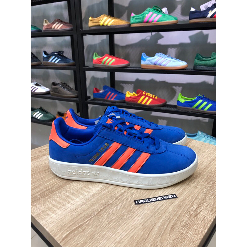 ADIDAS TRIMM TRAB [BIRU/OREN] #EE5743 HAGUSNEAKER GARANSI 100% ORIGINAL !!
