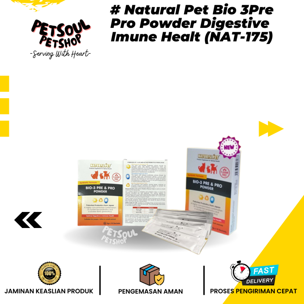 Jual Natural pet bio 3 pre & pro powder digestive & immune health (NAT ...