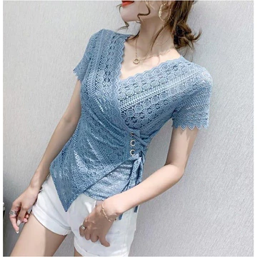 Sale Blouse 1590 3M Three M Tm Ivana Lace Wrap Top Blose Premium Korea Korean Fashion Harga