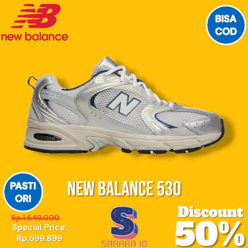 Jual Best Seller Sepatu Sneakers NB 530 Steel Grey Pria Wanita Unisex ...