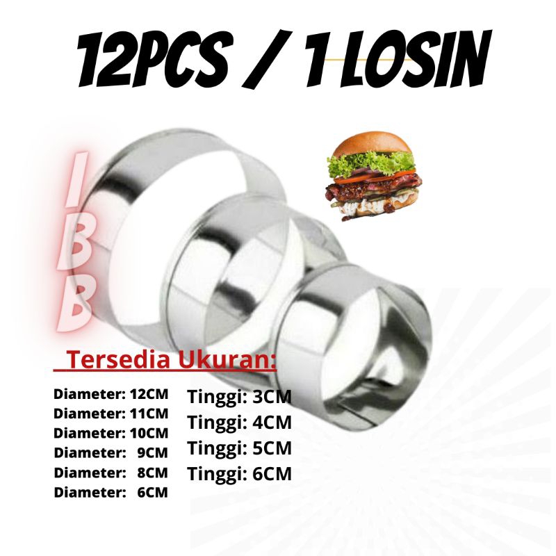 Jual Cetakan Burger Stainless Ring Roti Ring Burger Ring Burger Mini ...