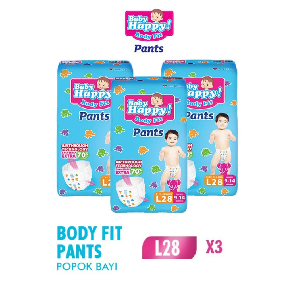 Jual Baby Happy Pants L 3 packs | Shopee Indonesia