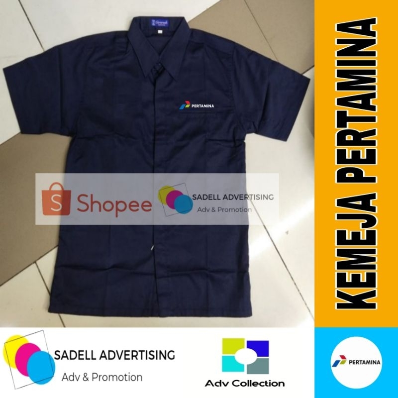 Jual Kemeja Pertamina Baju Pertamina Seragam Pertamina Navy Lengan ...