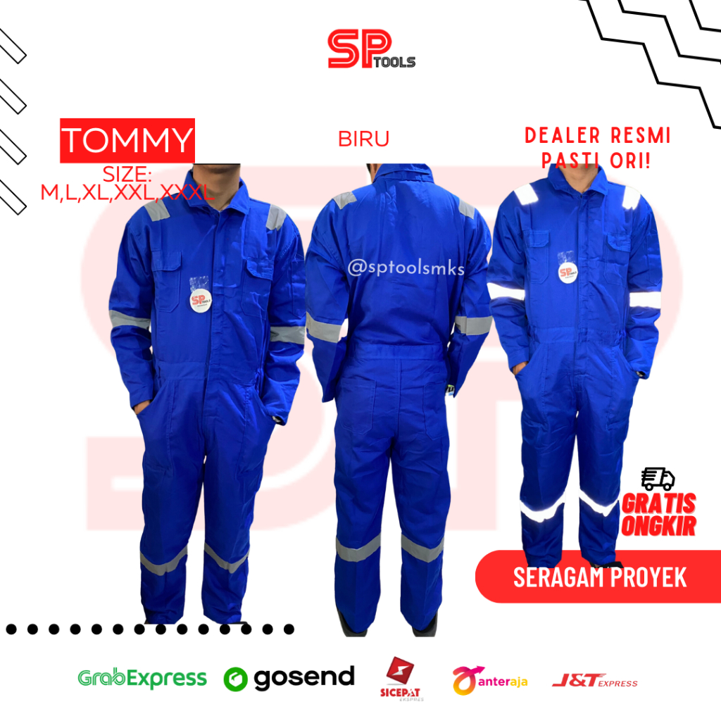 Jual Baju Kerja Baju Proyek Wearpack Safety Seragam Proyek Biru Tommy Shopee Indonesia