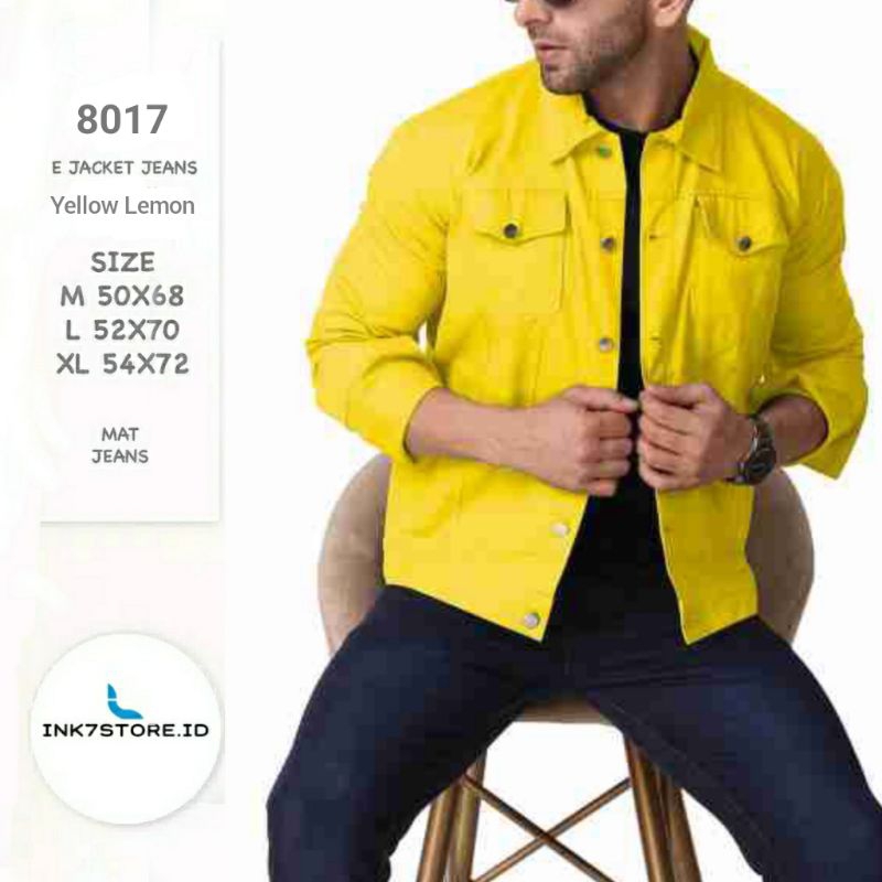 Jual Ink7 Jaket Jeans Oversize Yellow Lemon Jaket Denim Kuning Lemon ...