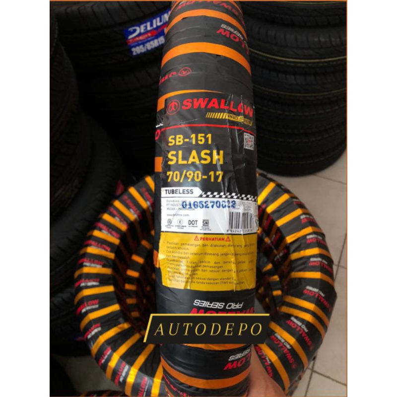 Jual BAN MOTOR SWALLOW SLASH 70/90-17 TUBELESS (SOFT COMPOUND) | Shopee ...