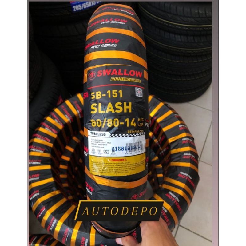 Jual BAN MOTOR SWALLOW SLASH 80/80-14 TUBELESS (SOFT COMPOUND) | Shopee ...