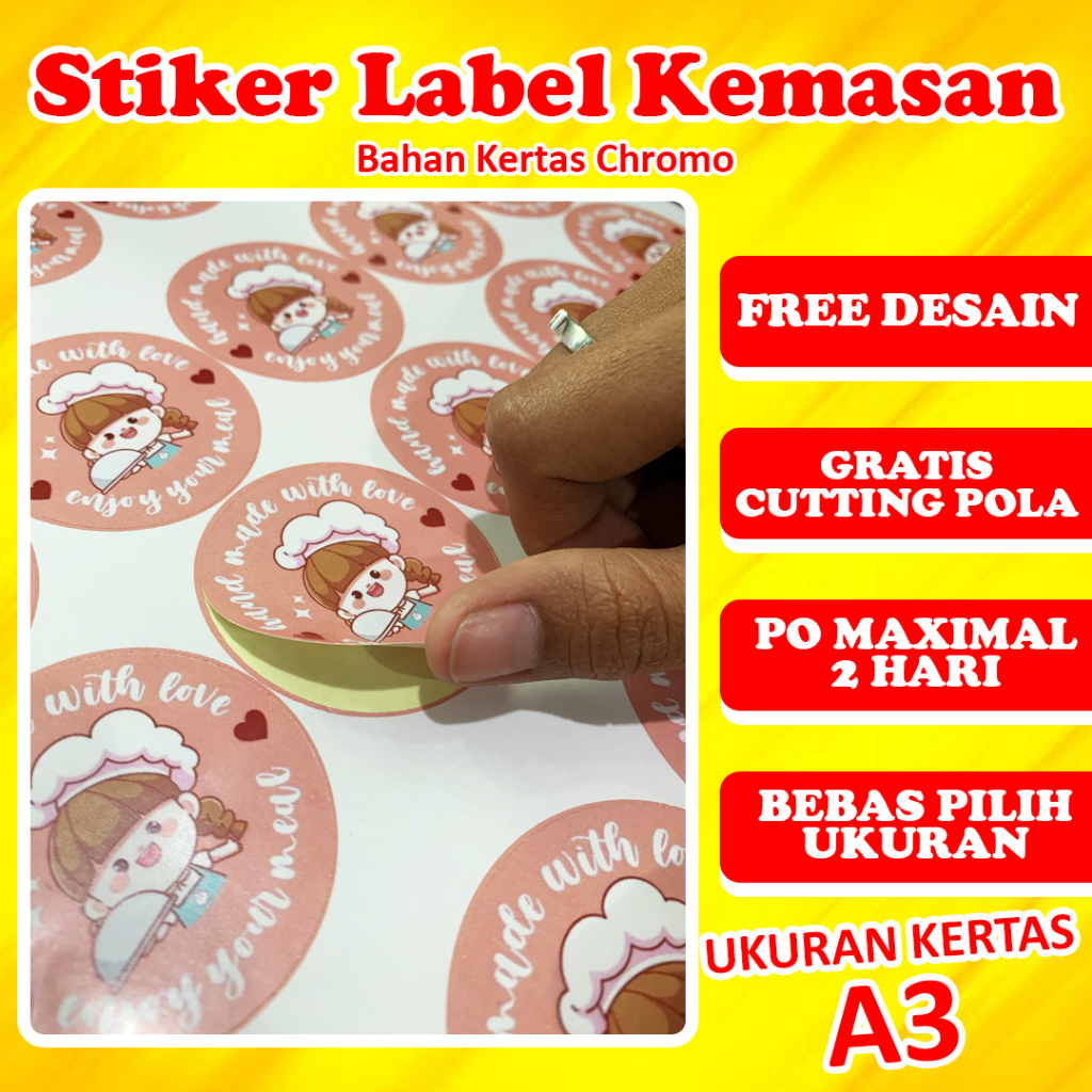 Jual Stiker Custom Cetak Stiker Custom Sticker Custom Stiker Kemasan Stiker Makanan 8109