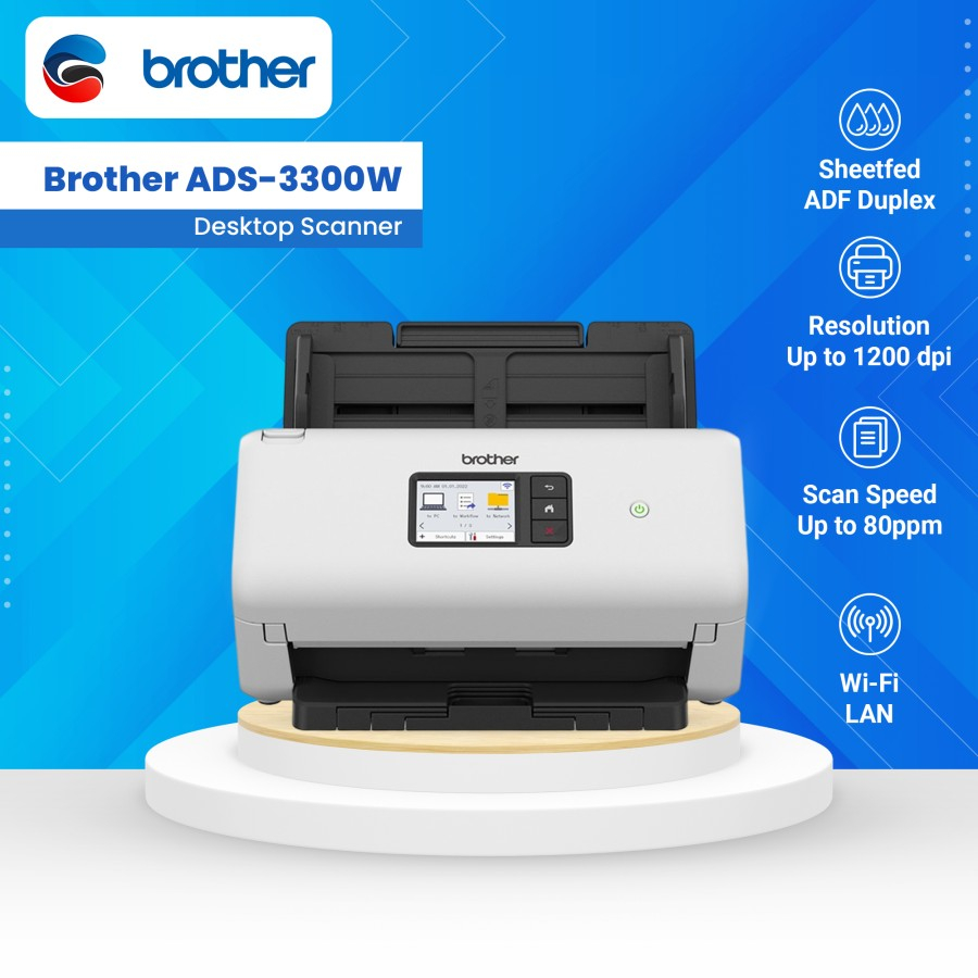 Jual BROTHER Scanner ADS3300W ADS 3300W 3300 W Desktop Document Scanner USB ADF Up To F4 60