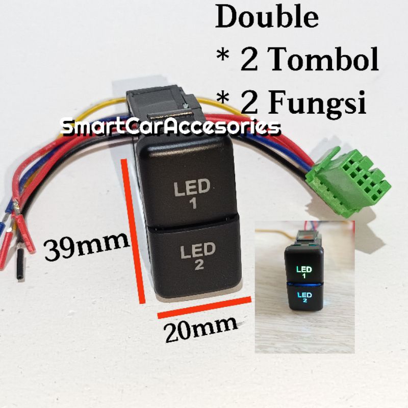 Jual Switch Saklar Tombol Lampu Kabut Foglamp Drl Proji Projie Double Tombol Fungsi Besar