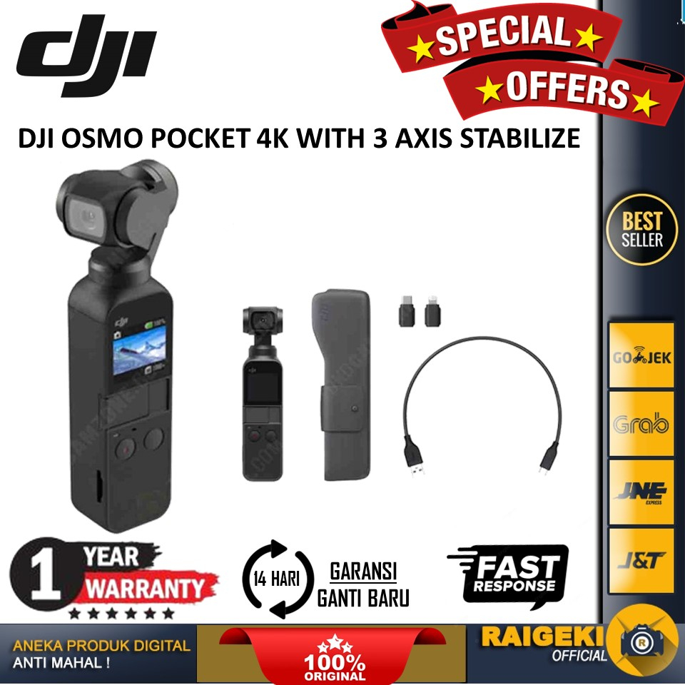 Jual DJI OSMO POCKET 4K 3-AXIS STABILIZED HANDHELD CAMERA | Shopee ...